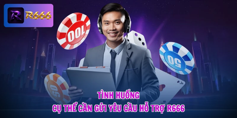 Làm Sao Gửi Yêu Cầu Hỗ Trợ Đến R666 - Siêu Tốc, An Tâm 1 Tình huống cụ thể cần gửi yêu cầu hỗ trợ R666